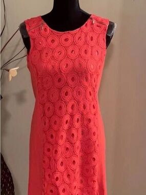 Rafaella “Sunset Serenade” Dress – Bright Coral – Size Large – NWT